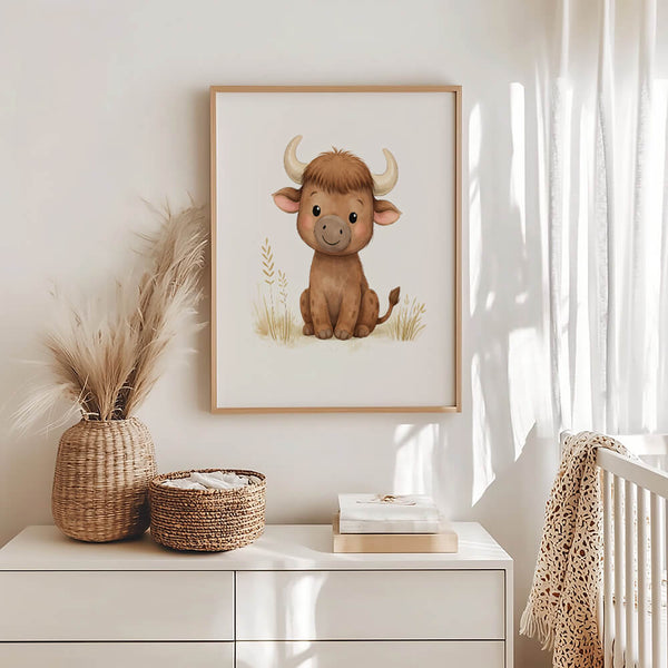 Kinderzimmer Deko – Bison Poster – Babyzimmer einrichten