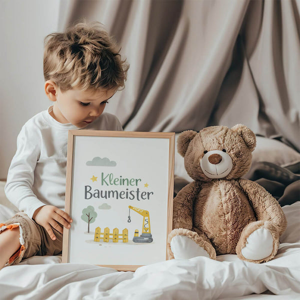 Kinderzimmer Inspiration – Bagger Poster – Jungenzimmer Ideen