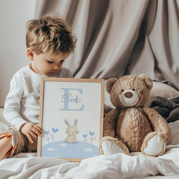 Babyzimmer Bilder – Hase Poster – Kinderzimmer gestalten