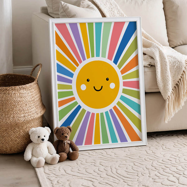 Kinderzimmer Poster – Sonnenmotiv Bild – Jungenzimmer Ideen