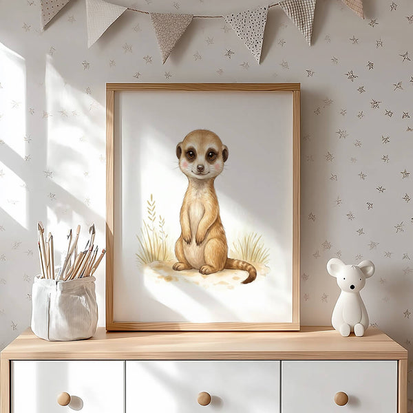 Mädchenzimmer Ideen – Erdmännchen Poster – Kinderzimmer Bilder