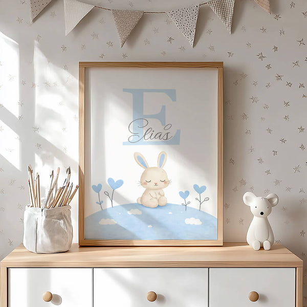 Babyzimmer Bilder – Hase Poster – Kinderzimmer gestalten