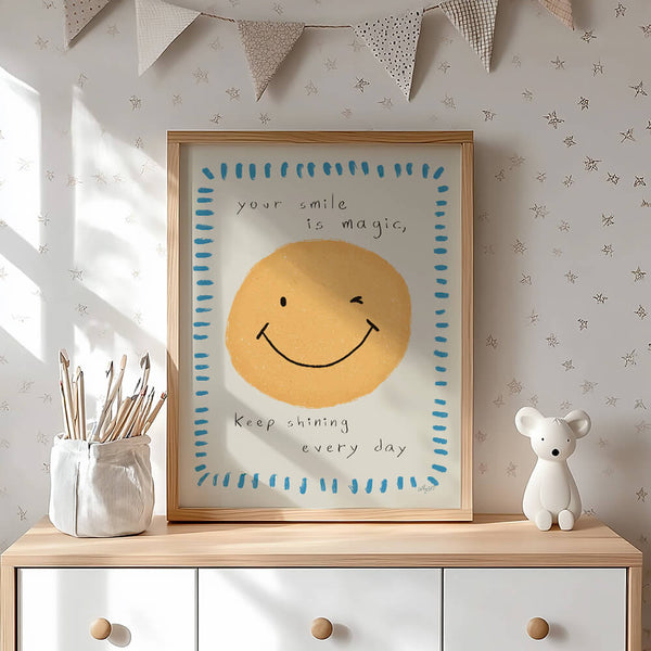 Babyzimmer Deko – Smiley Motiv – Geschenk Geburt
