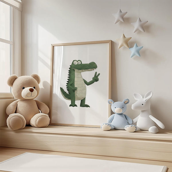 Krokodil Poster – Modernes Kinderzimmer – Wandbild