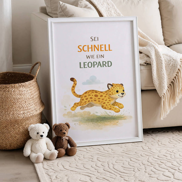 Kinderzimmer Einrichtung – Leopard Poster – Babyzimmer Ideen