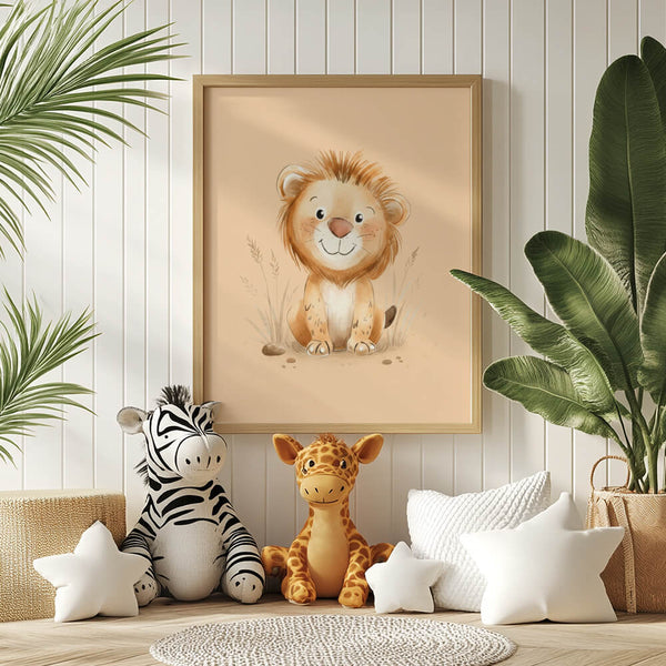 Babyzimmer Poster – Safari Tierbild – Geschenkidee Geburt