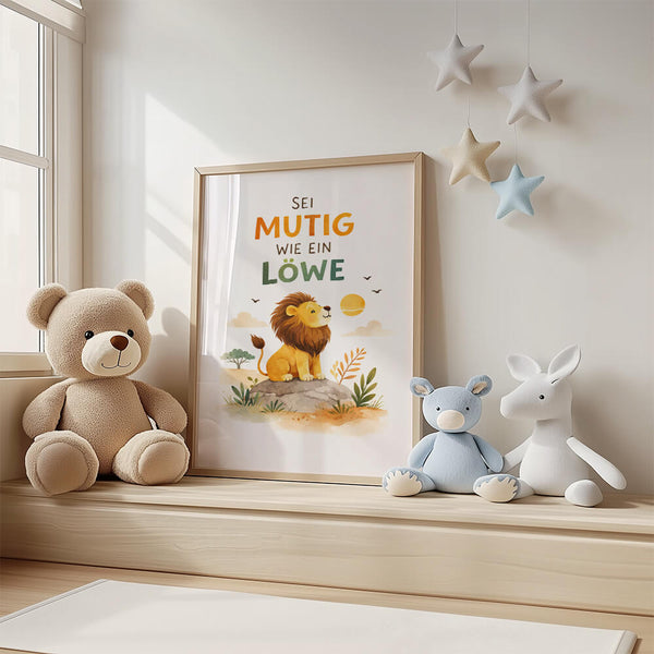 Kinderzimmer einrichten – Löwe Poster – Babyzimmer Deko