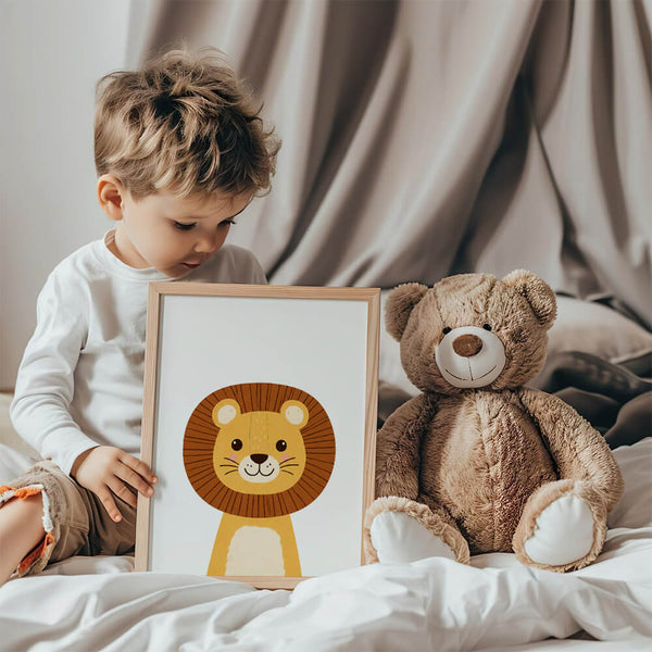 Löwe Poster – Modernes Kinderzimmer – Wanddeko Jungs
