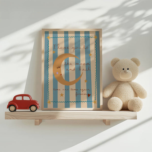 Babyzimmer Bild – Mond Poster – Kinderzimmer Deko