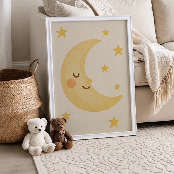 Kinderzimmer Bild – Mond Poster – Moderne Deko