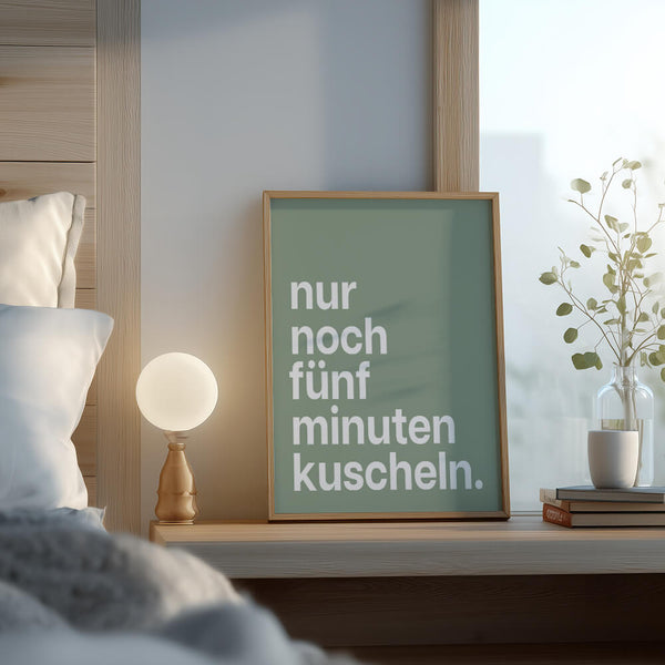 Schlafbereich Poster – Typografie Deko – Kuscheln Wandbild