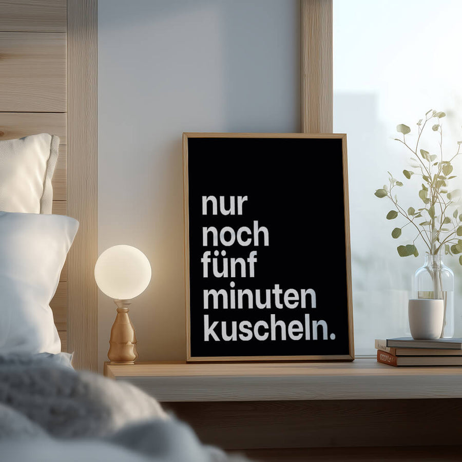 Schlafbereich Poster – Typografie Deko – Kuscheln Wandbild
