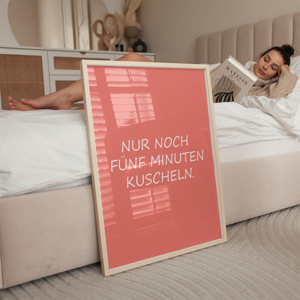 Schlafzimmer Poster – Kuschel-Spruch Bild – Schlafzimmer Design