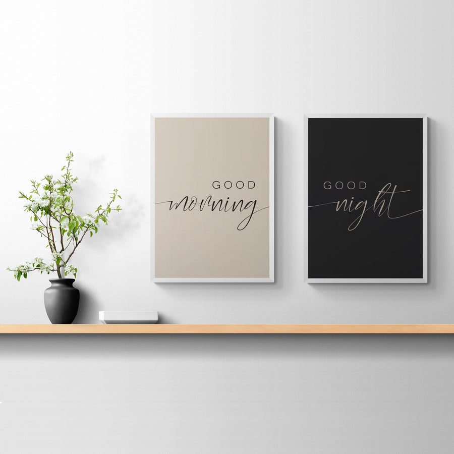 Schlafzimmer Poster – Good Morning Good Night