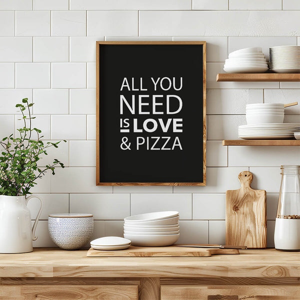 Küche Gestaltung – Love & Pizza Poster – Küche Ideen