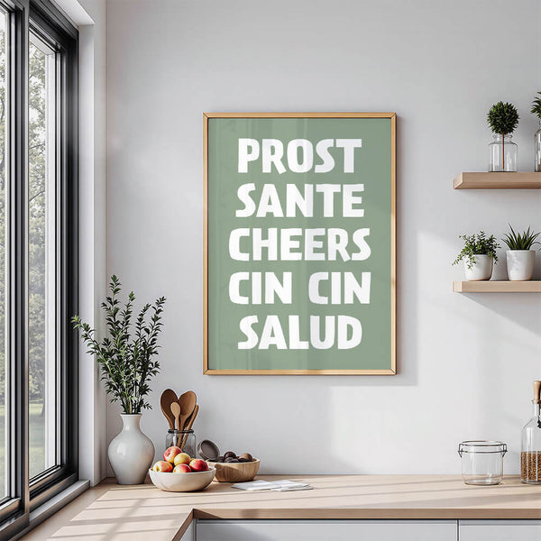 Küchen Poster – Prost Sante Cheers Cin Cin Salud Poster – Bar Deko
