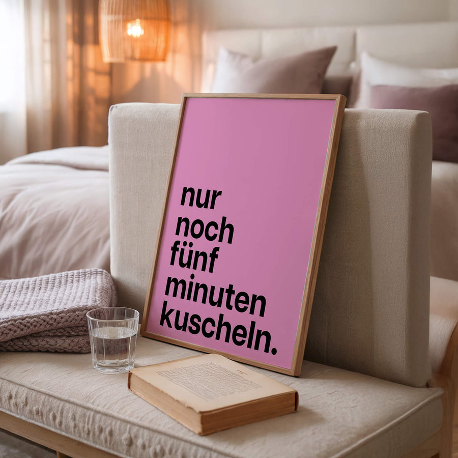 Schlafzimmer Poster – Kuscheln Spruch – Romantisches Poster