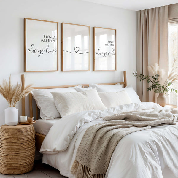 Schlafzimmer Poster Set – Bett Wandbild – Schalfbereich Ideen