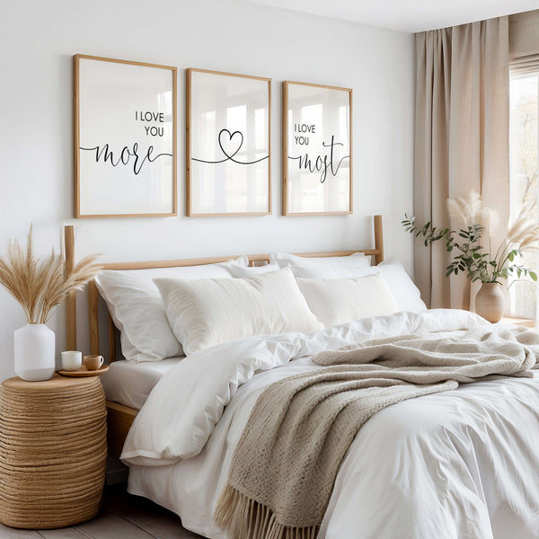 Schalfzimmer Poster Sett – Bett Deko – Schlafzimmer Inspiration