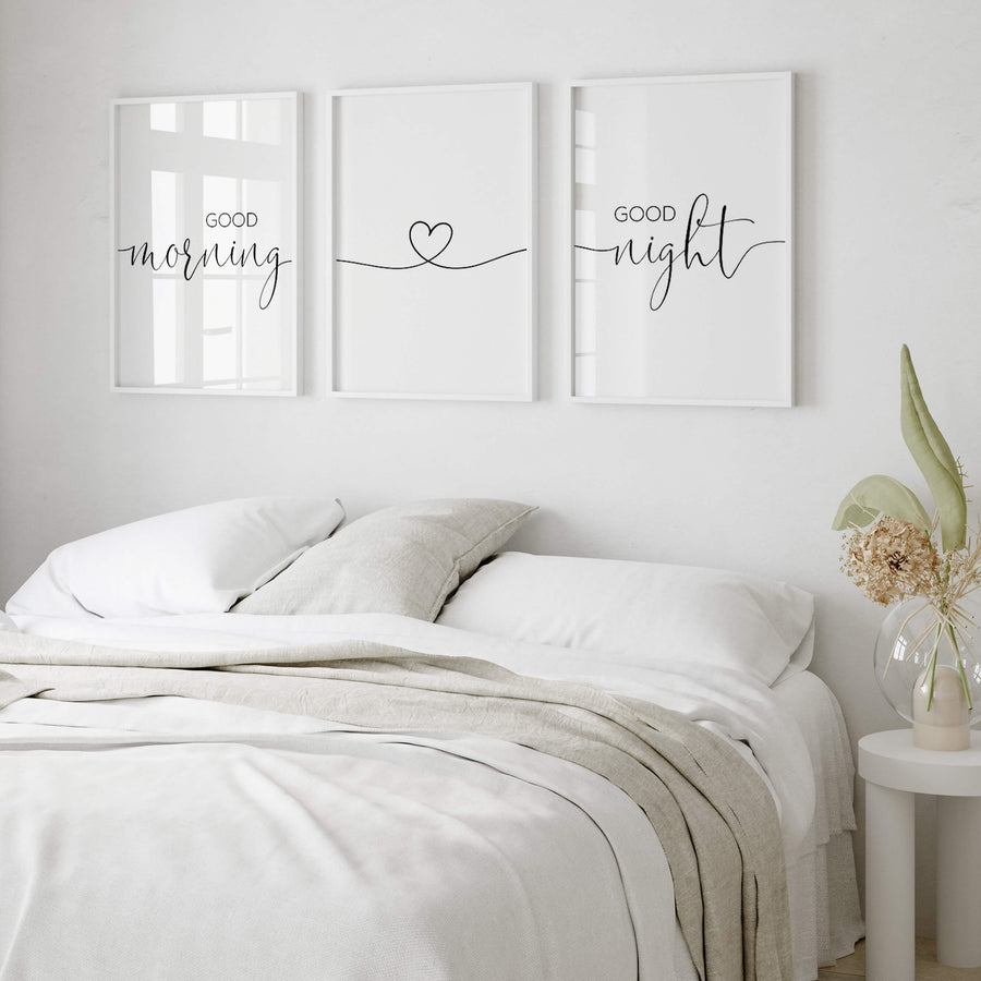 Schlafzimmer Poster Set – Good Morning Good Night Bild