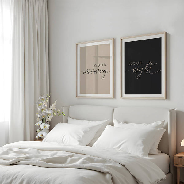 Schlafzimmer Poster Set – Good Morning Good Night