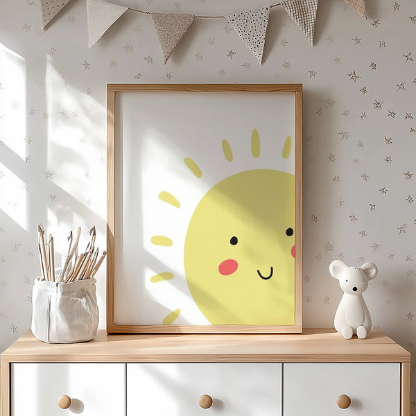 Wanddeko Kinderzimmer – Sonne Motiv – Babyzimmer Deko