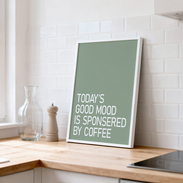 Küchenposter – Kaffee Spruch – Küche Bild
