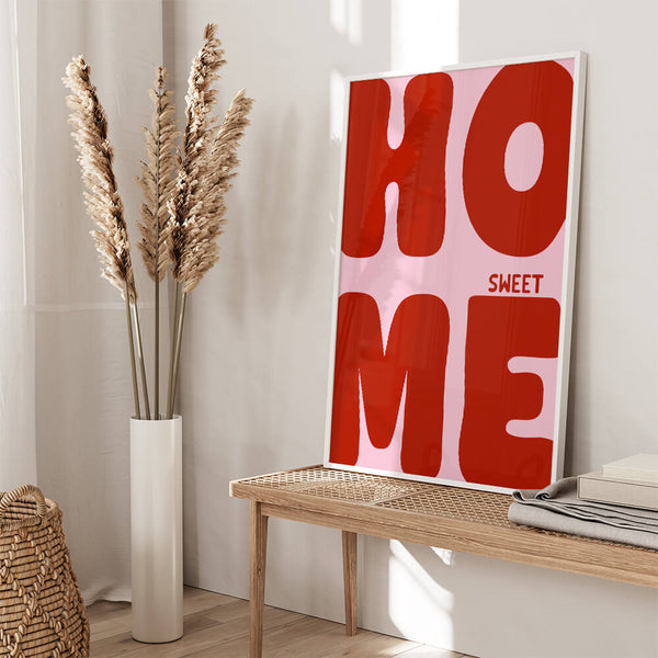 Sweet Home Poster – Rote Typografie – Einzug Geschenkidee