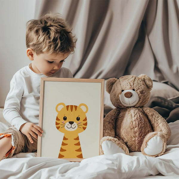 Modernes Kinderzimmer – Tiger Poster – Wandbild Kinder