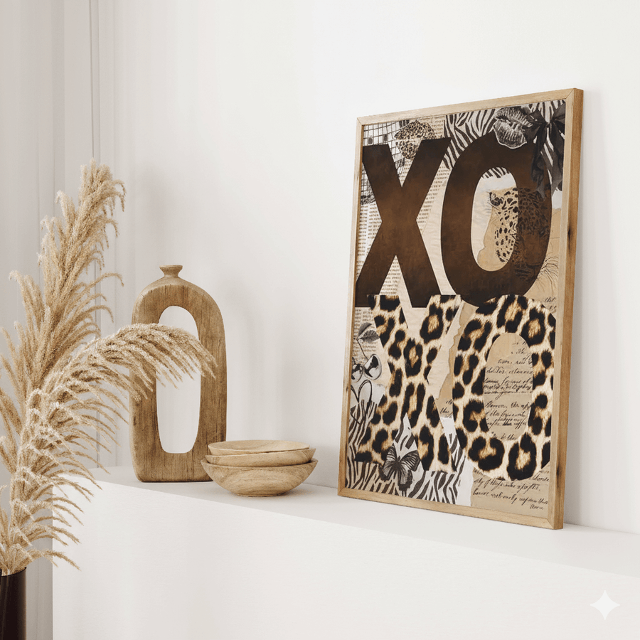 XOXO Poster – Leoparden Muster Wandbild – Leopard Poster