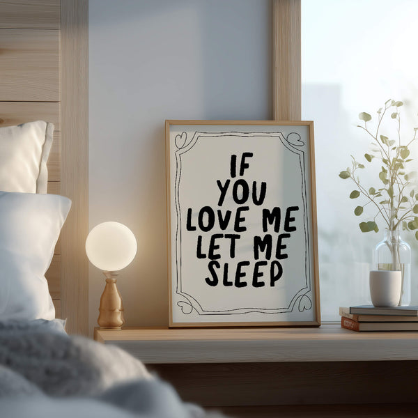 Schlafbereich Poster – Liebevolle Aussage – Moderne Typografie