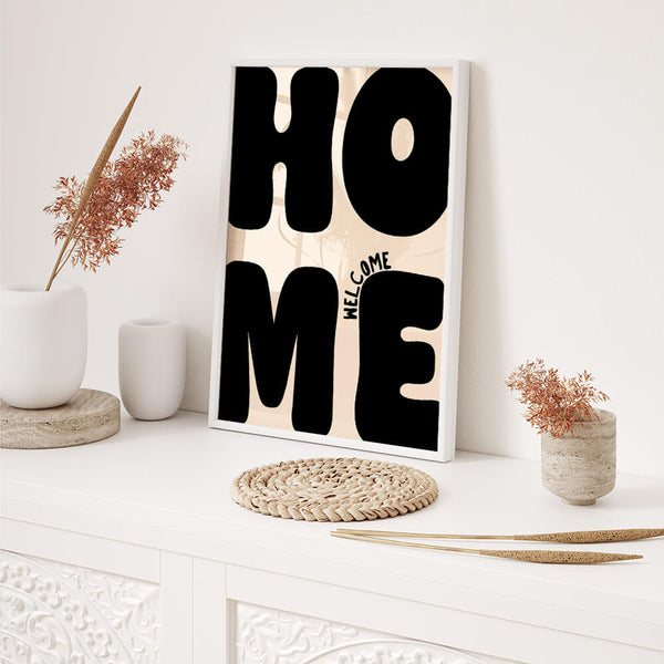 Eingangsbereich Poster – Welcome Home Bild – Bunte Typografie