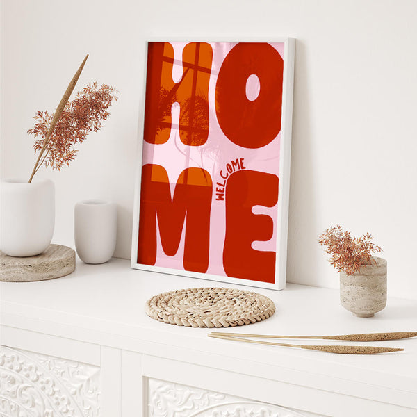 Welcome Home Poster – Modernes Wandbild – Flur Deko