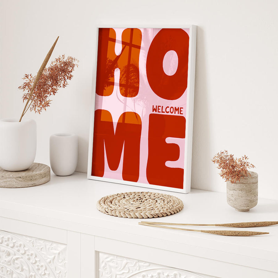 Welcome Home Poster – Modernes Wandbild – Flur Deko