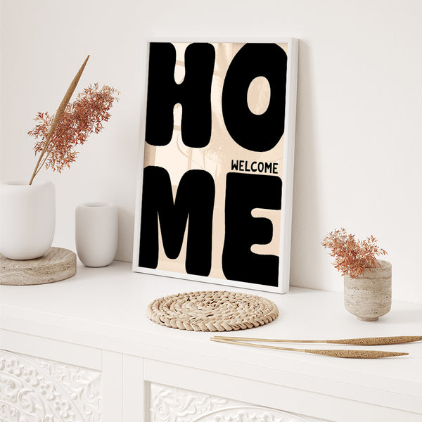 Eingangsbereich Poster – Welcome Home Bild – Bunte Typografie