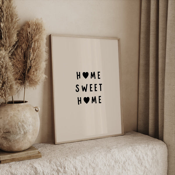 Home Sweet Home Poster – Modernes Willkommensbild  – Flur Wandbild