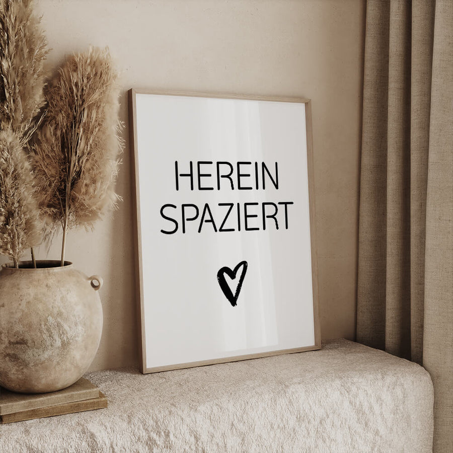 Hereinspaziert Poster – Moderne Eingangsdeko – Hausflur Idee