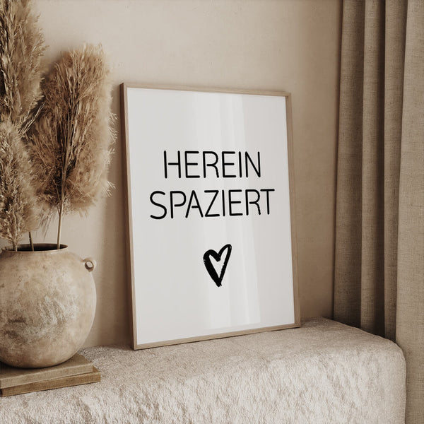 Hereinspaziert Poster – Moderne Eingangsdeko – Hausflur Idee