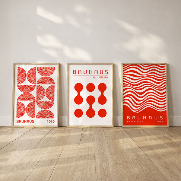 Design Poster Set – Bauhaus Ausstellung – Rotes Poster Set