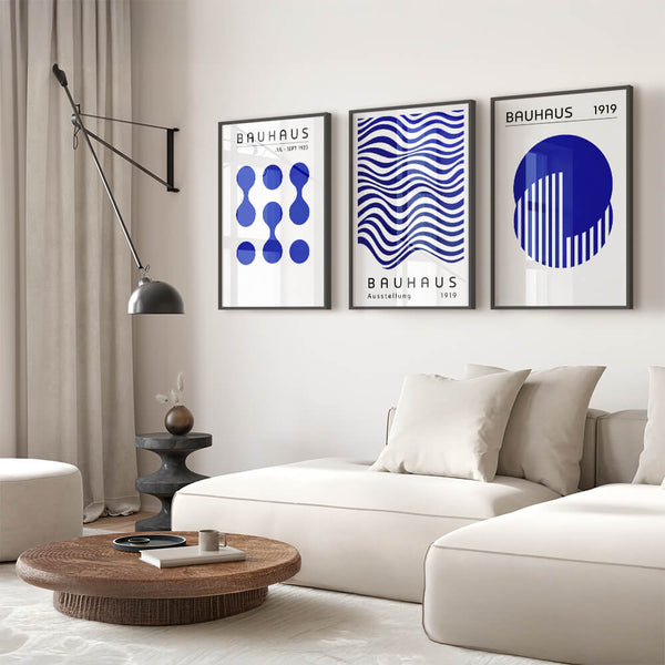 Poster Set Wohnzimmer – Bauhaus Design – Kunst Klassiker