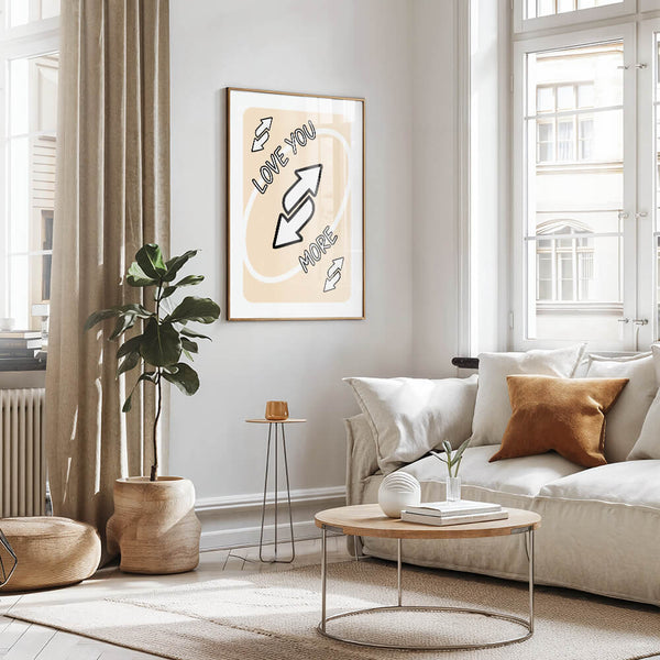 Liebesposter – Love You Motiv – Beige Wanddeko