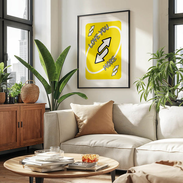 Modernes Liebesposter – Uno Reverse-Karte – Wohnzimmer Ideen